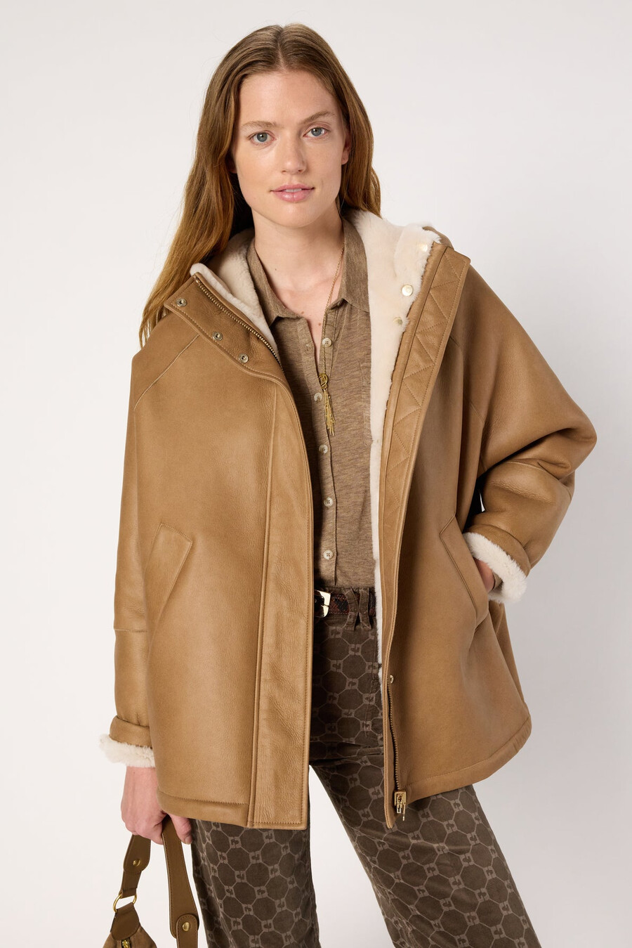 cappotto corto in montone - margaux
