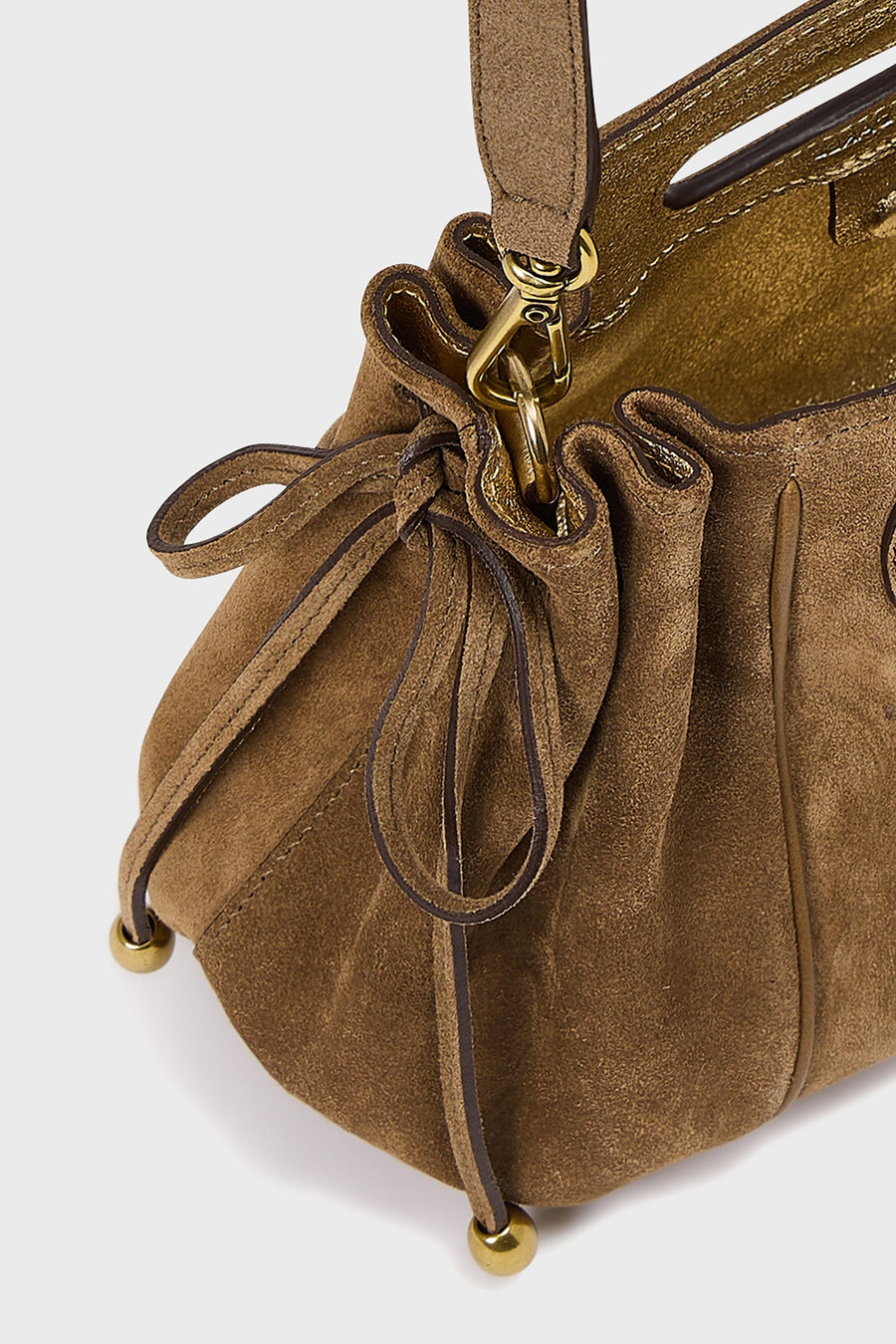 borsa a mano in pelle scamosciata metallizzata allinterno - mini dany
