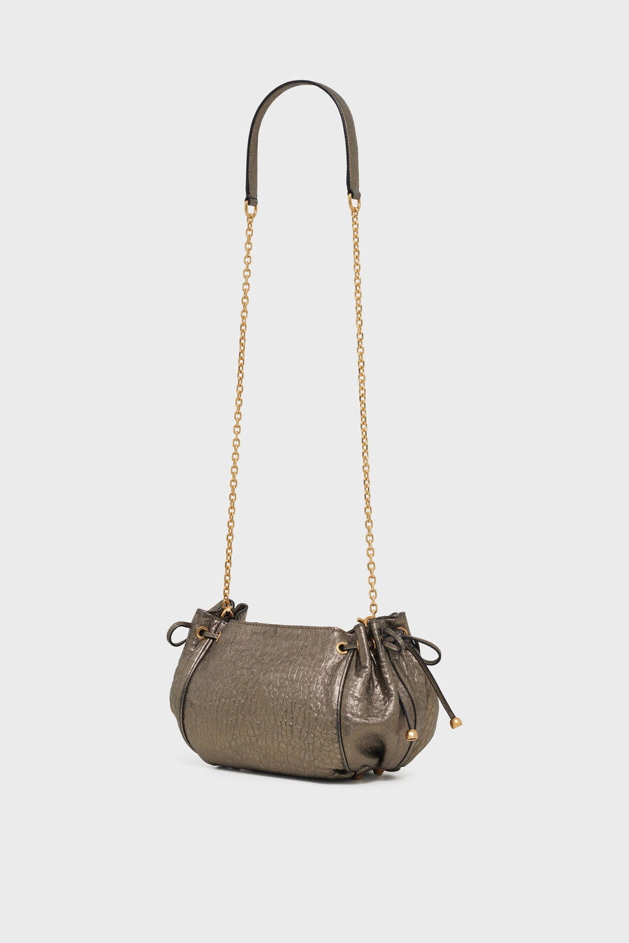 borsa in pelle metallizzata a bolle - le mini 24