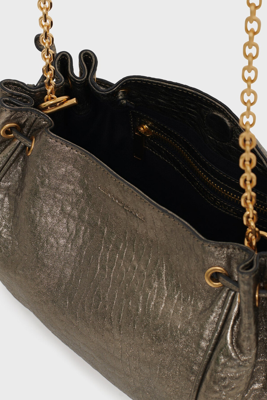 borsa in pelle metallizzata a bolle - le mini 24