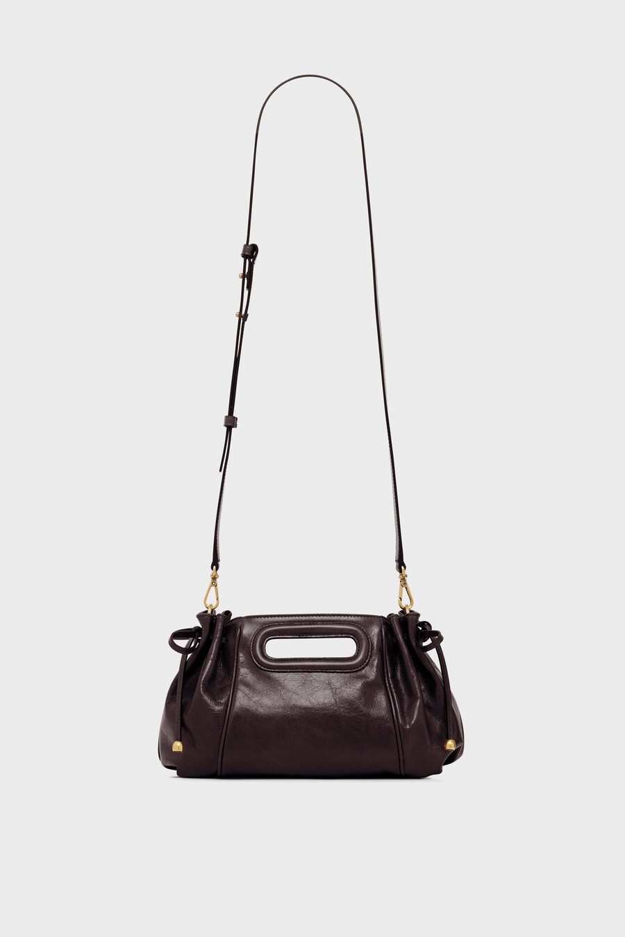 borsa a mano in pelle con effetto stropicciato - mini dany