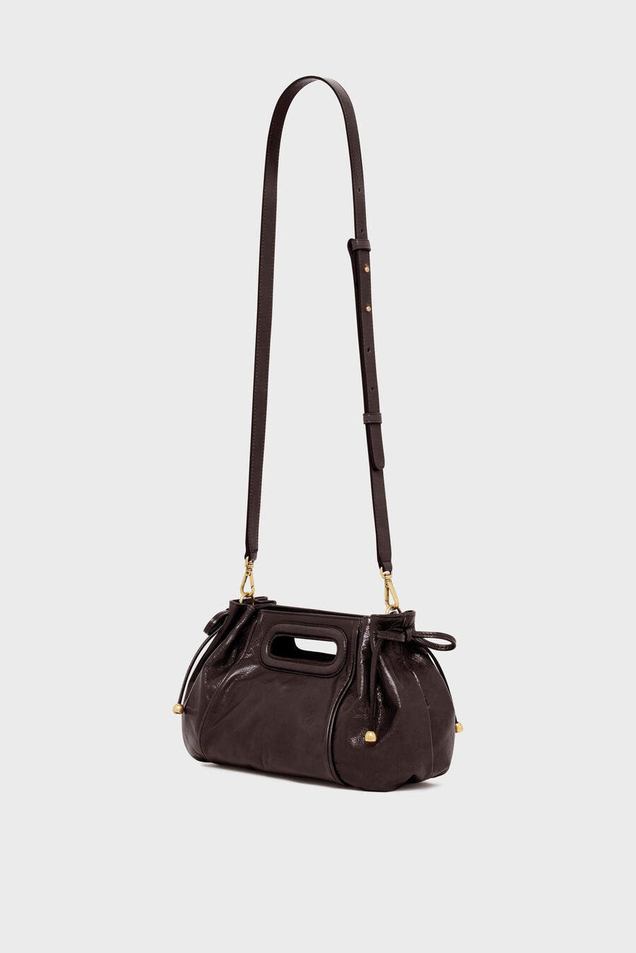 borsa a mano in pelle con effetto stropicciato - mini dany