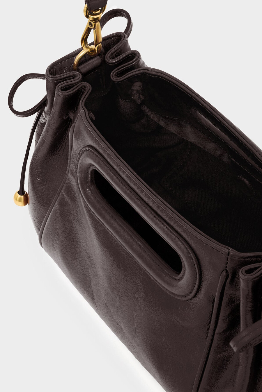 borsa a mano in pelle con effetto stropicciato - mini dany