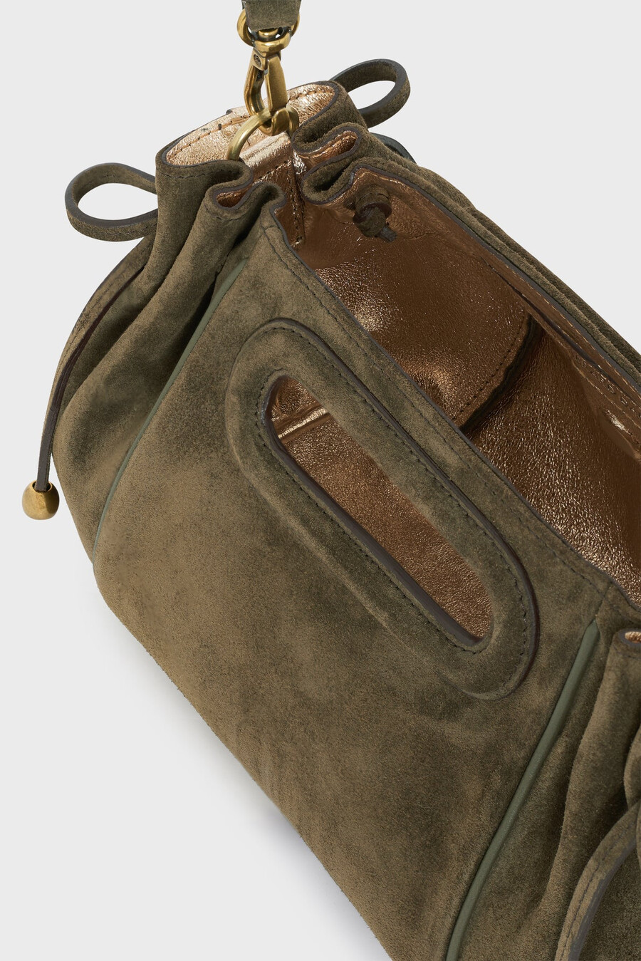 borsa in pelle scamosciata interno metallizzato - mini dany