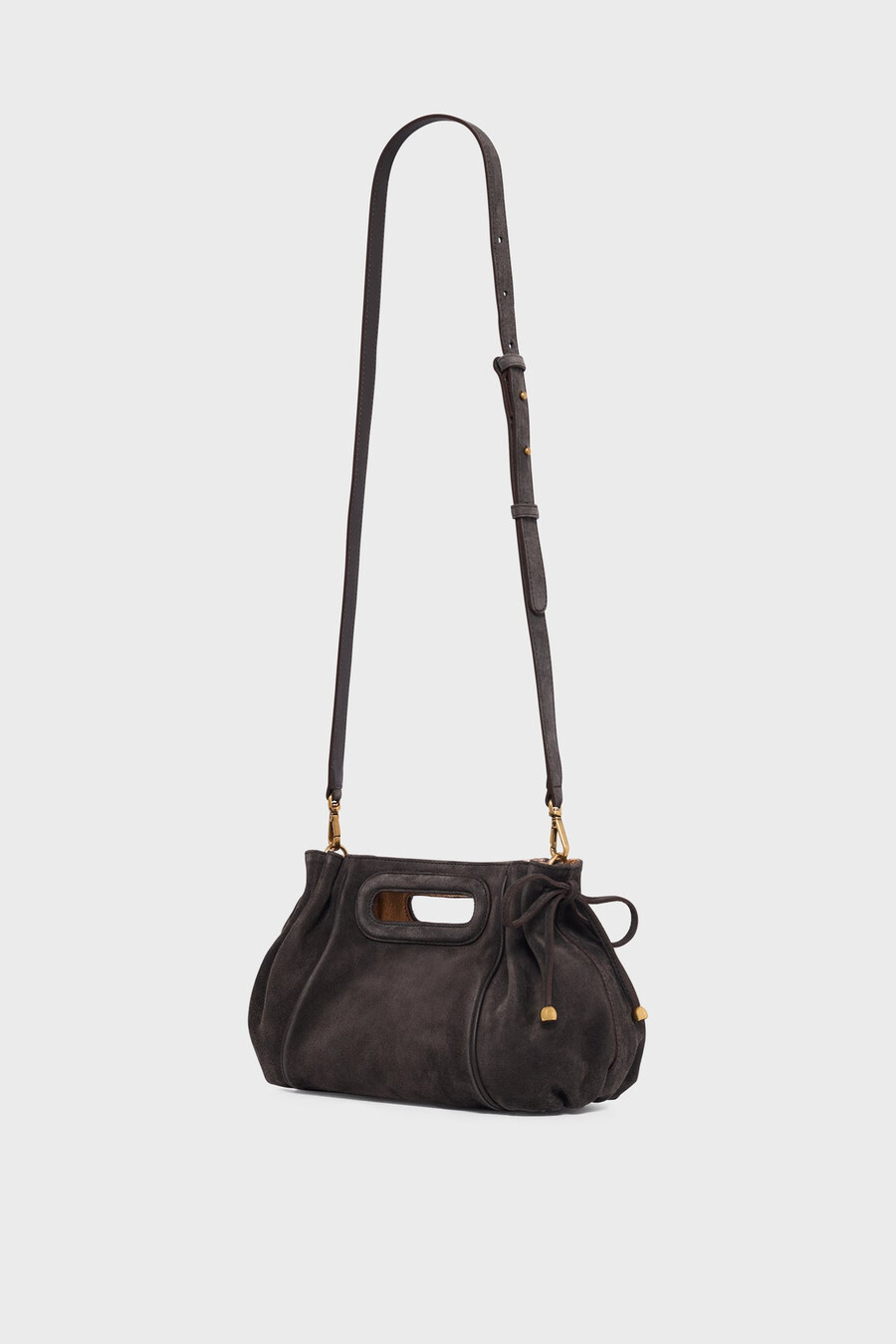 borsa a mano in suede interno metallizzato - mini dany