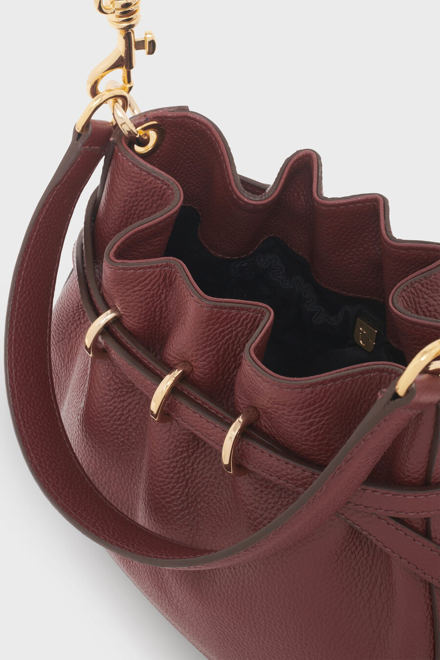 borsa a secchiello in pelle pieno fiore - le mini romy