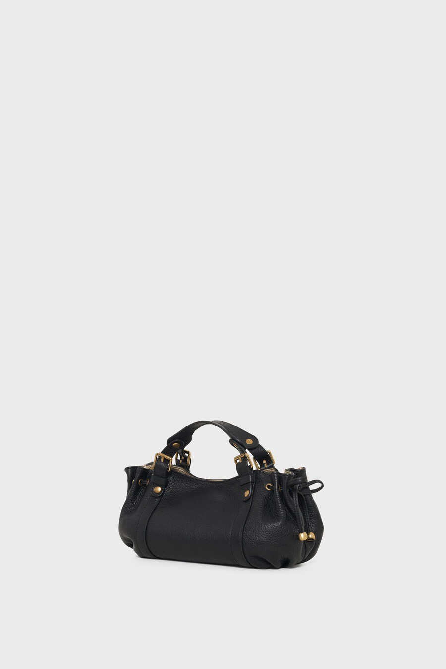 mini borsa a mano in pelle martellata con interno metallizzato - 12h