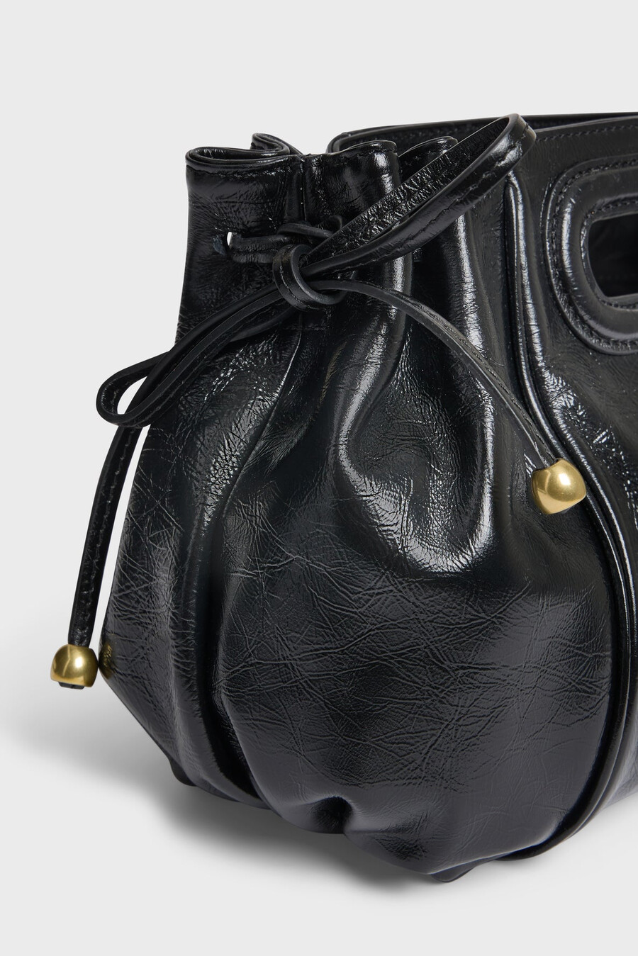 borsa a mano in pelle effetto stropicciato - mini dany