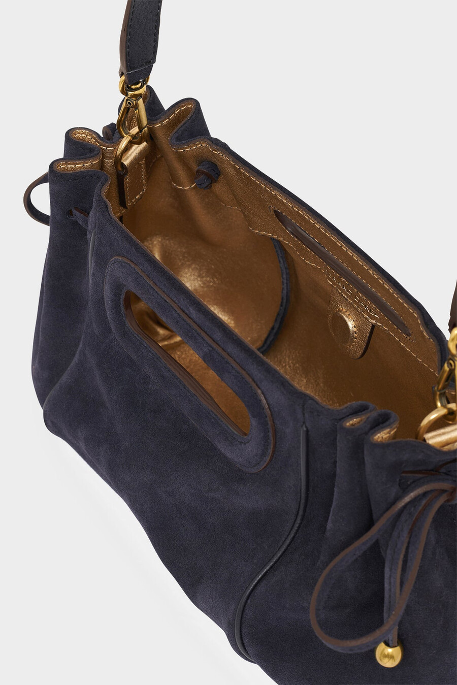 borsa a mano in pelle scamosciata metallizzata allinterno - mini dany