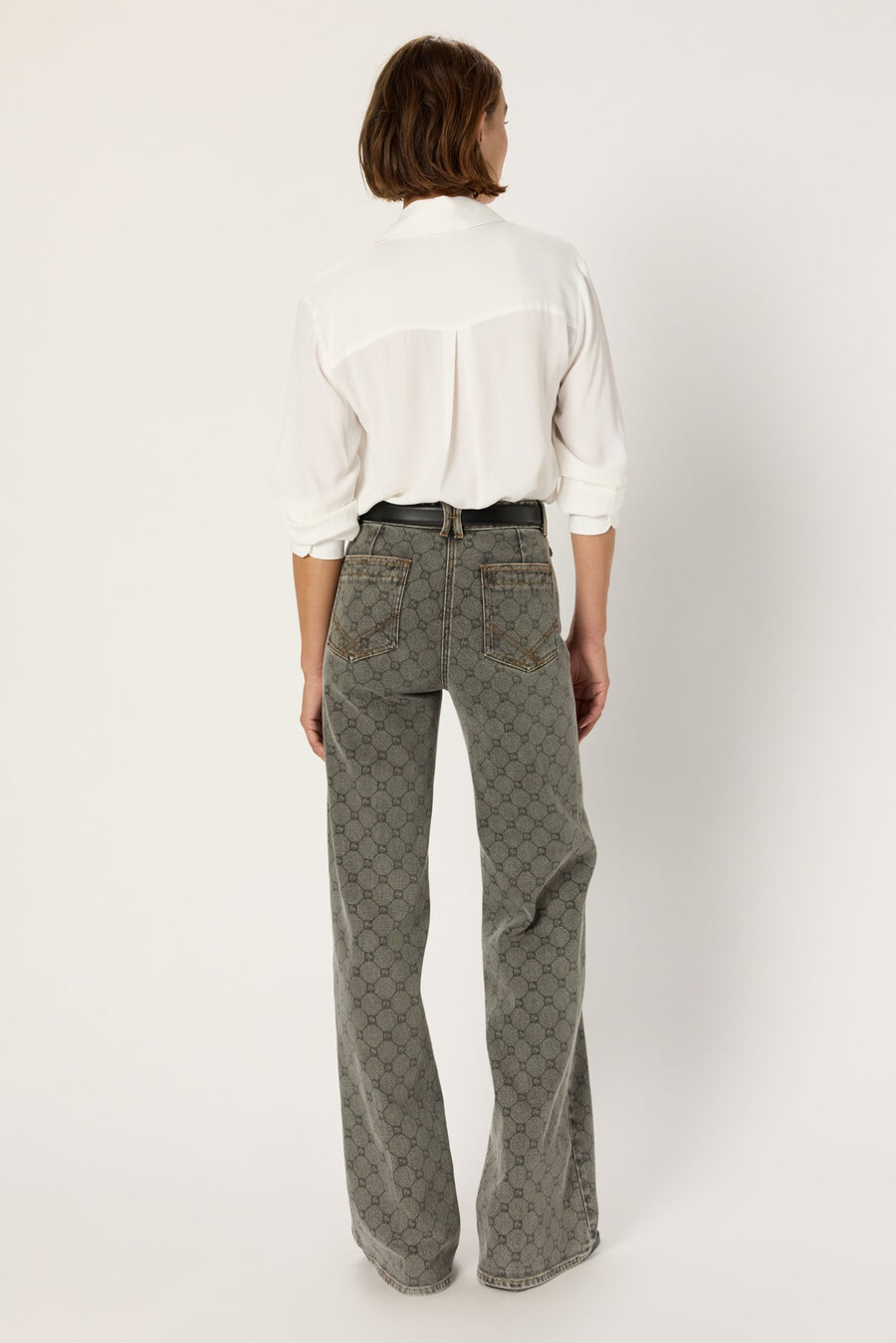 jeans a zampa con monogramma - anna