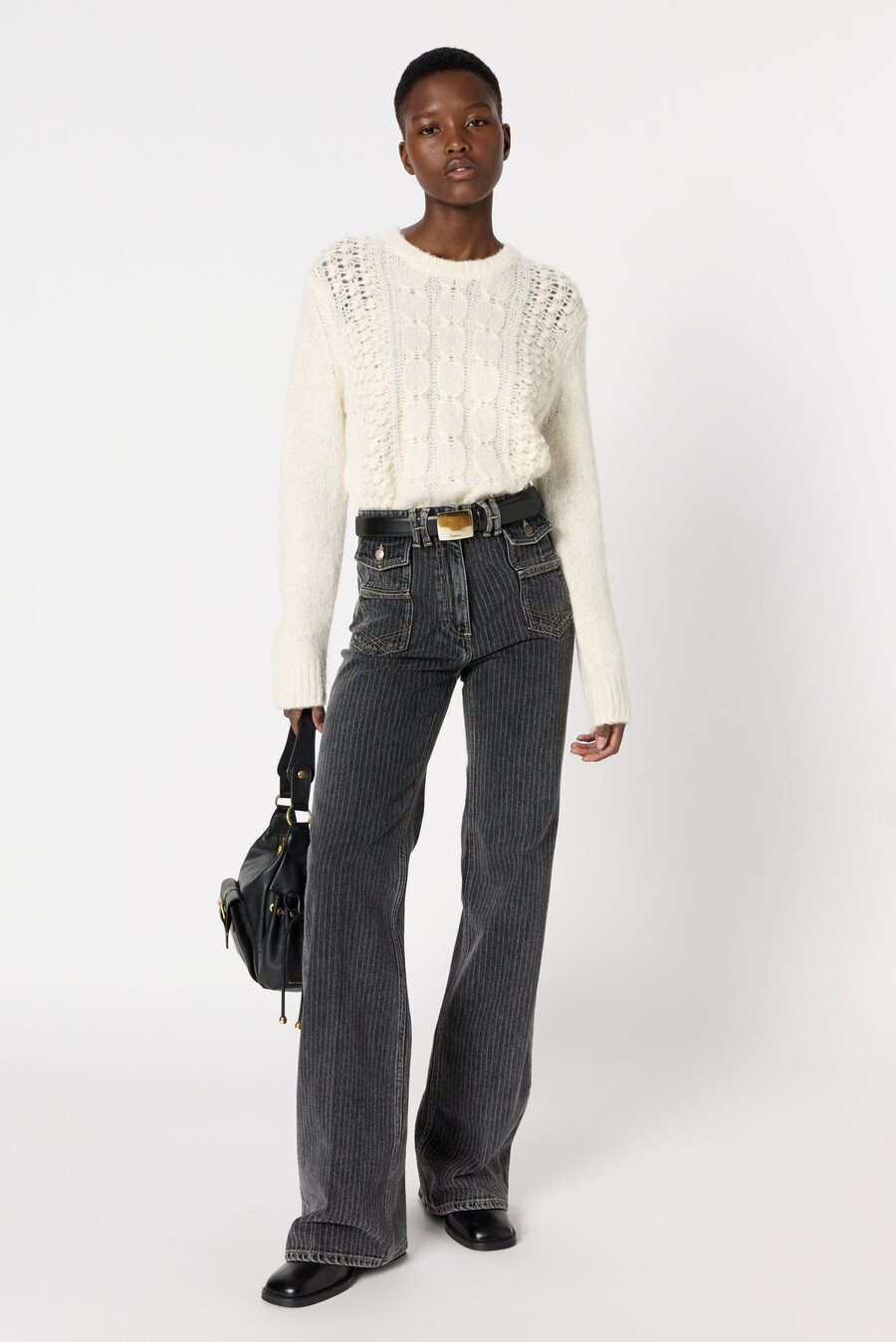 jeans a zampa a righe - anna