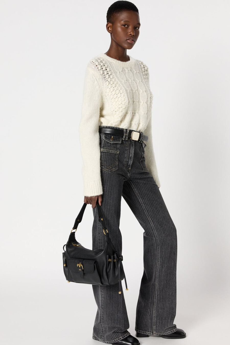 jeans a zampa a righe - anna
