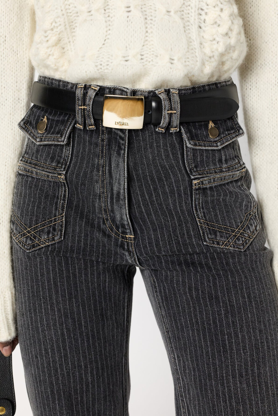 jeans a zampa a righe - anna