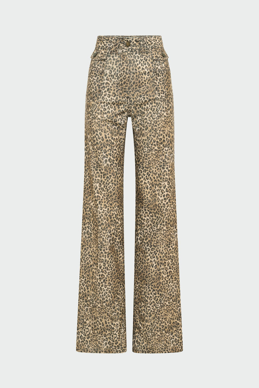 pantaloni leopardati a zampa in velluto a coste - anna