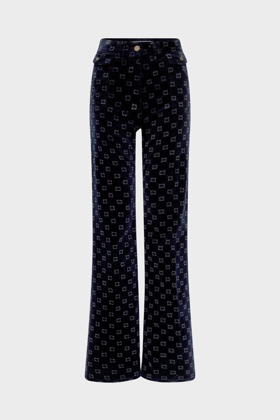 pantaloni svasati in velluto con monogramma - anna