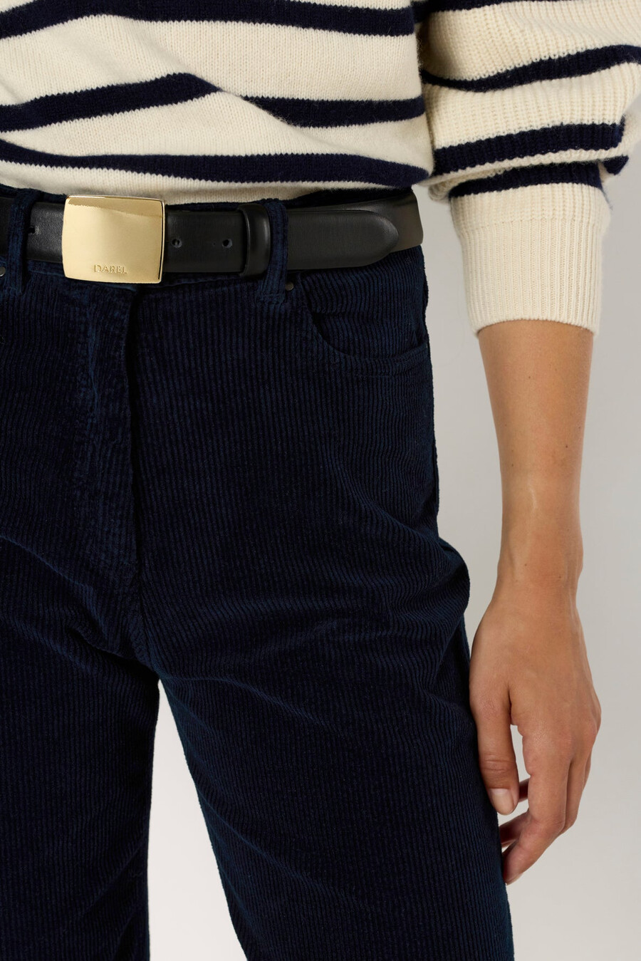 pantaloni dritti in velluto a coste - celeste