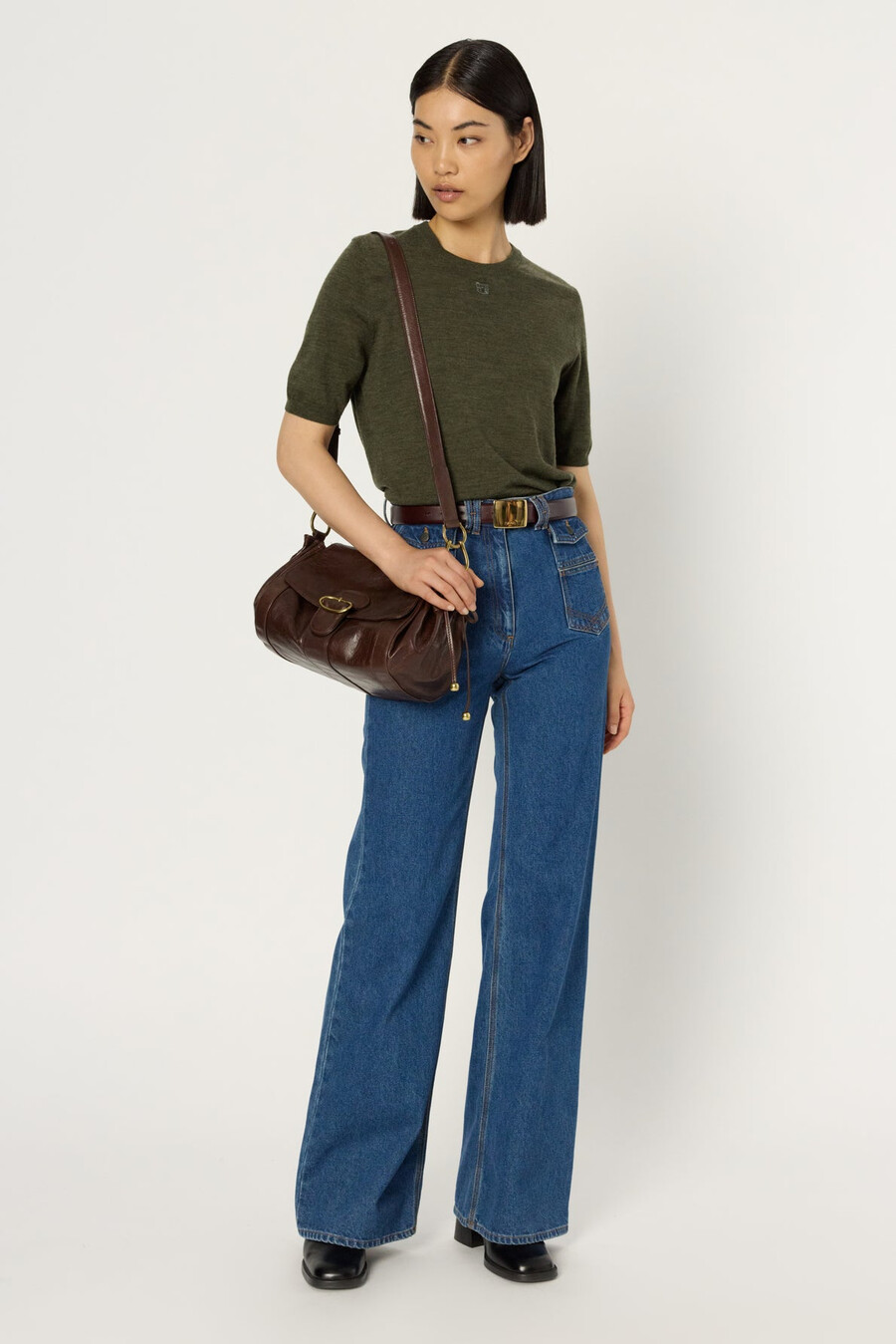 jeans a zampa a vita alta - anna