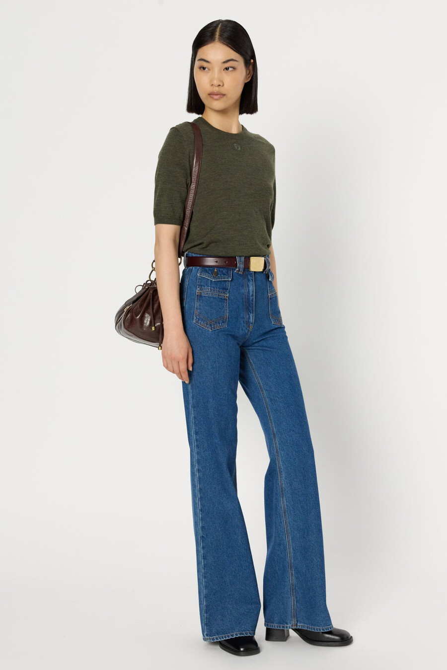 jeans a zampa a vita alta - anna