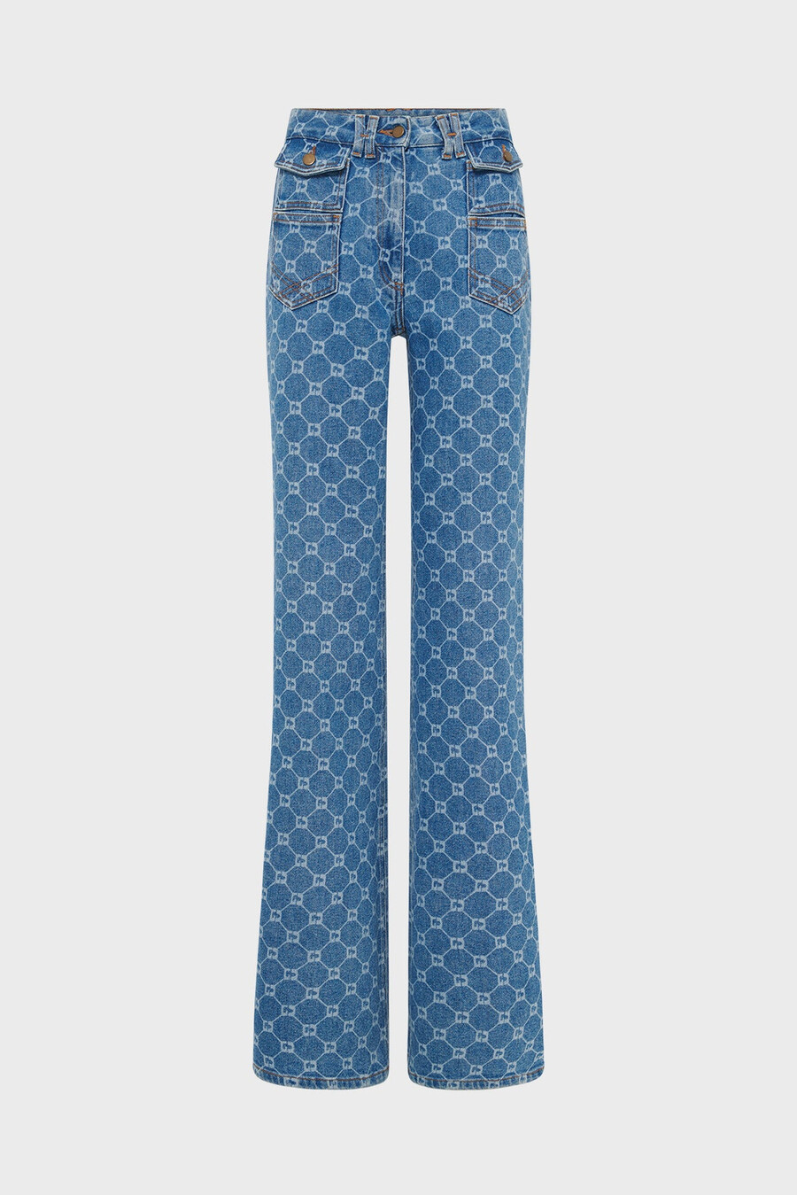 jeans a zampa con monogramma - anna