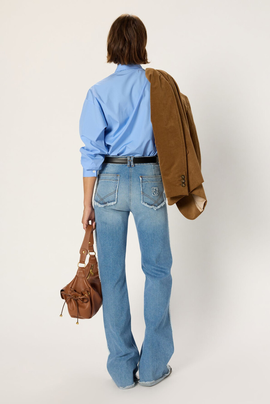 jeans a zampa con frange - anna