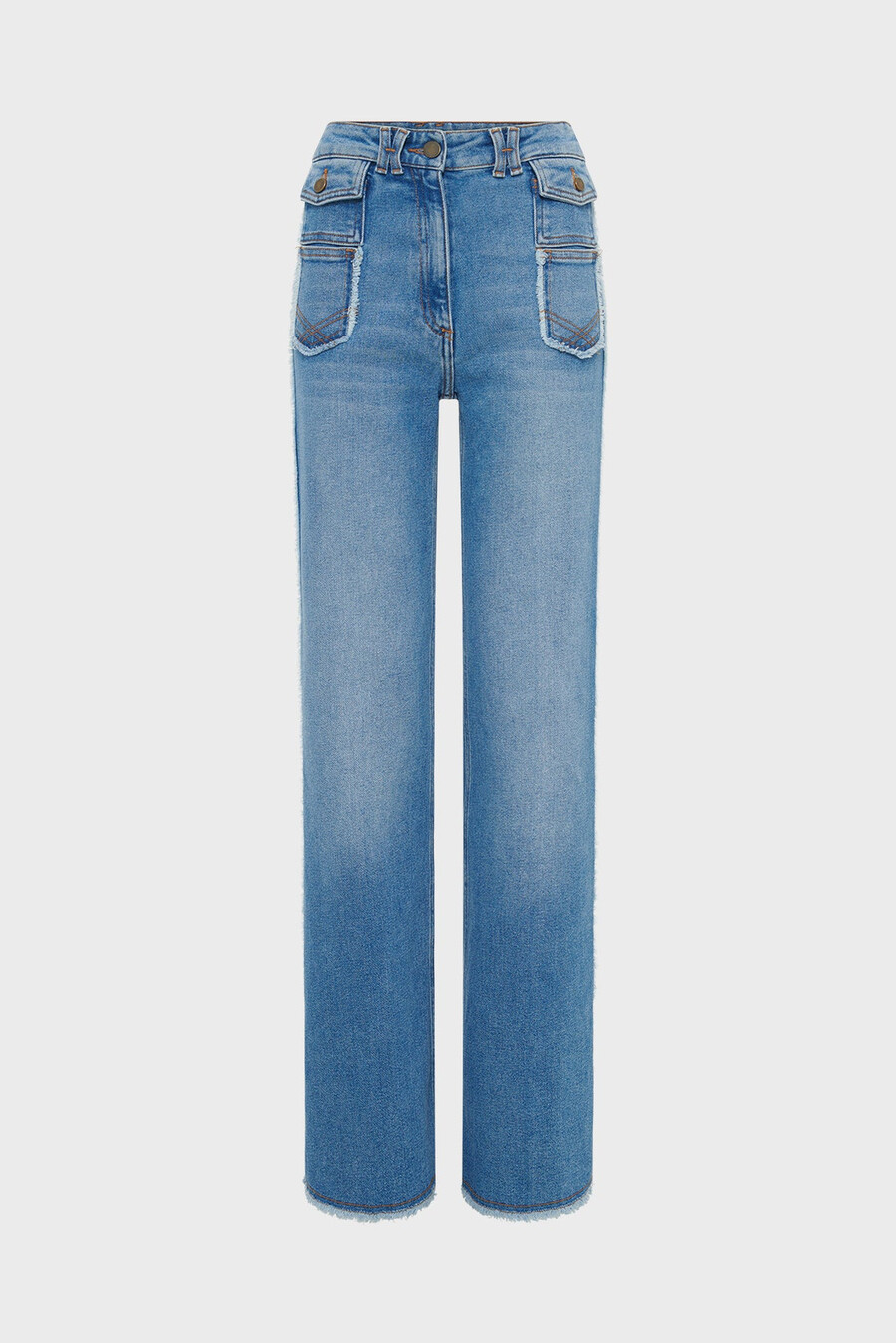 jeans a zampa con frange - anna
