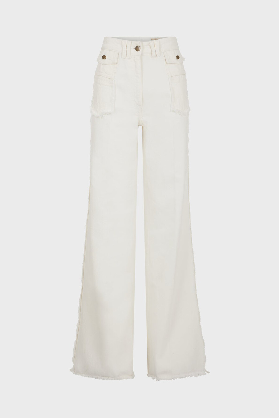 jeans svasati ecrù con frange - anna