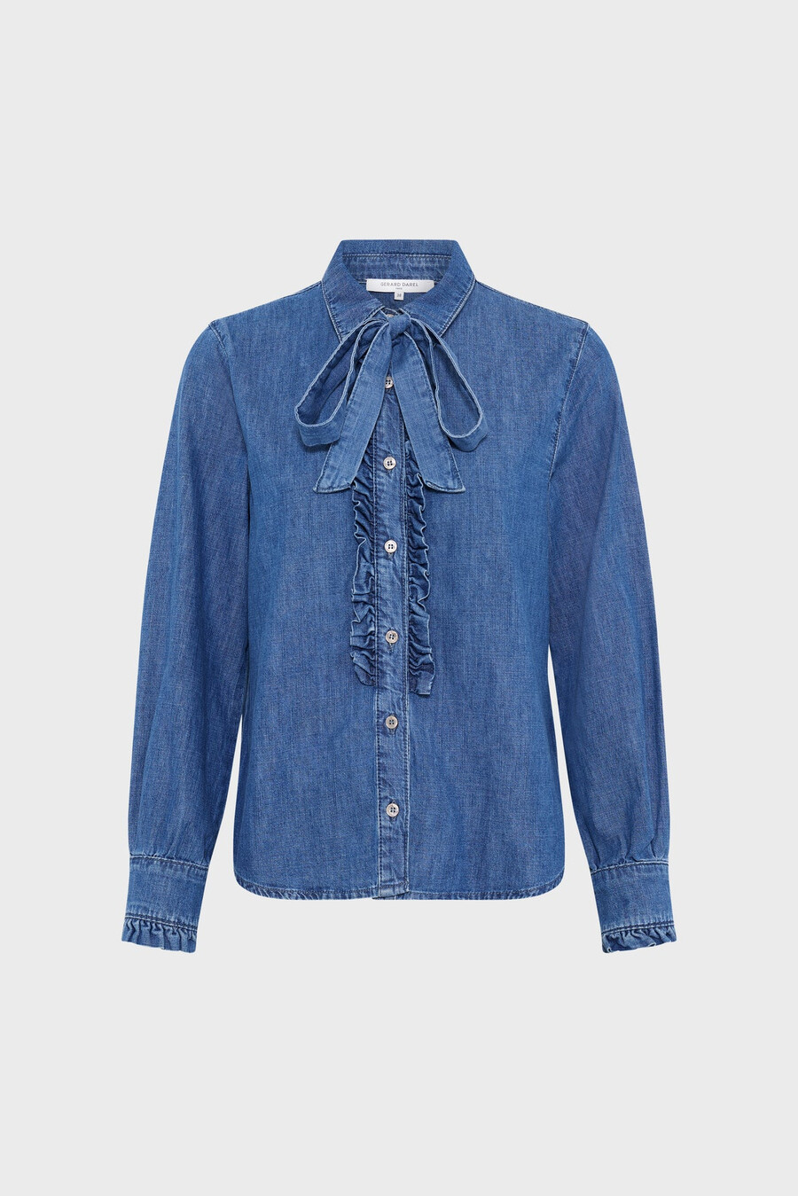 camicia in denim con jabot - alia