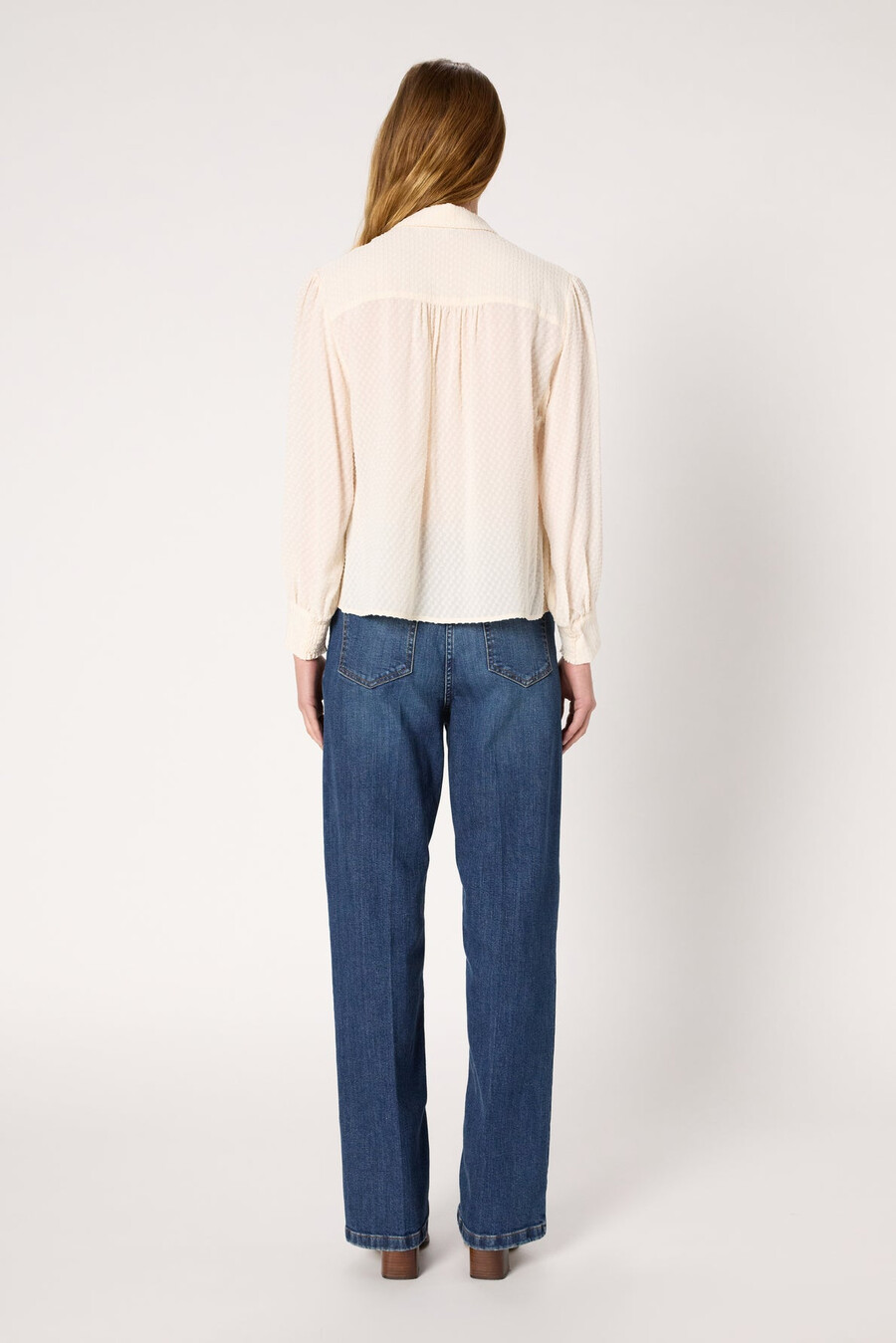 camicia jacquard con jabot - adele