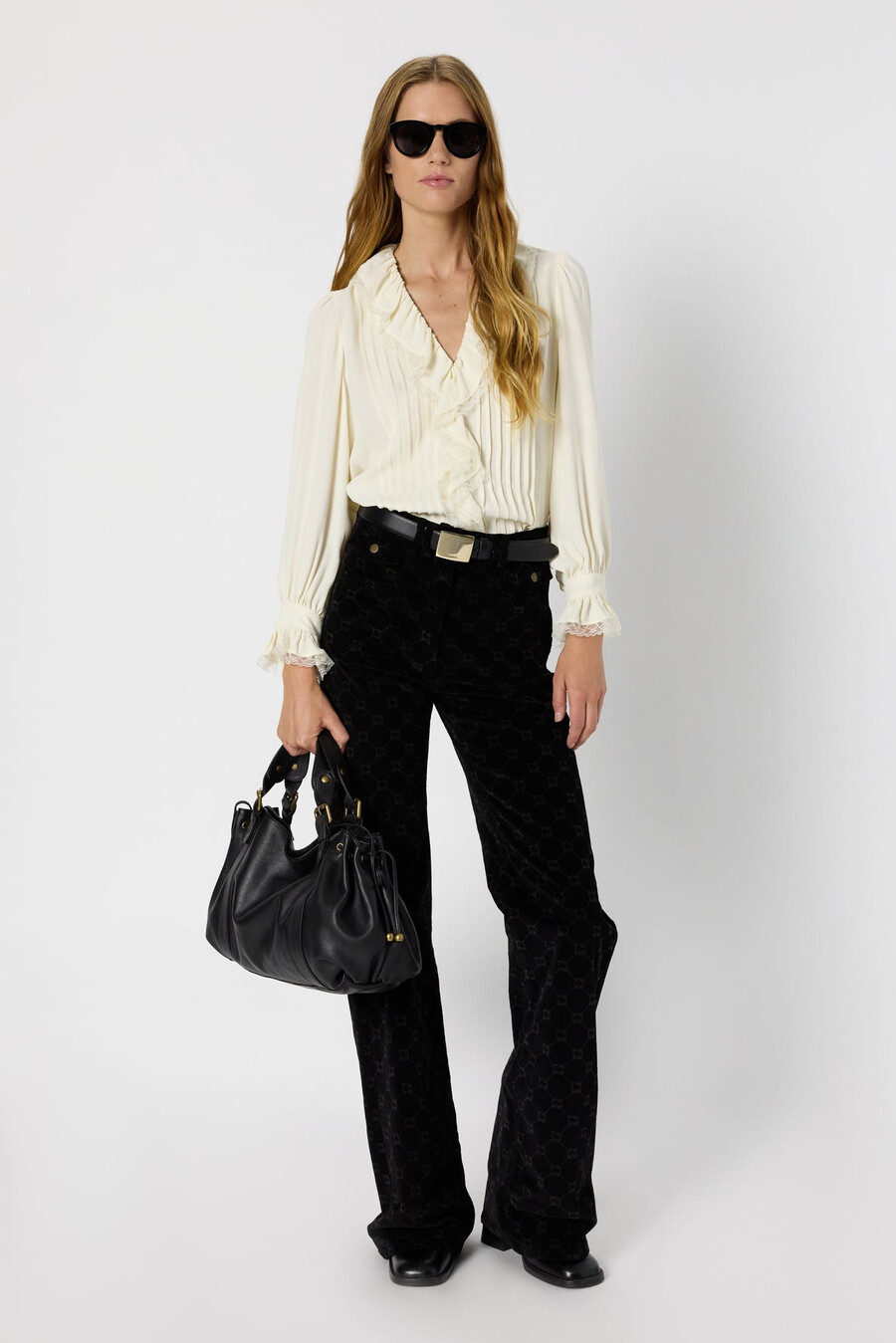 camicia in pizzo arricciato - annette