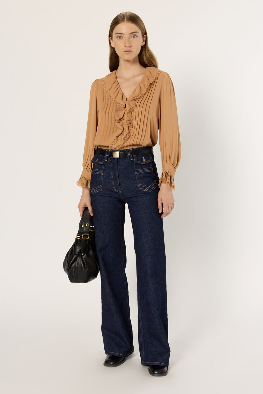 camicia in pizzo arricciato - annette