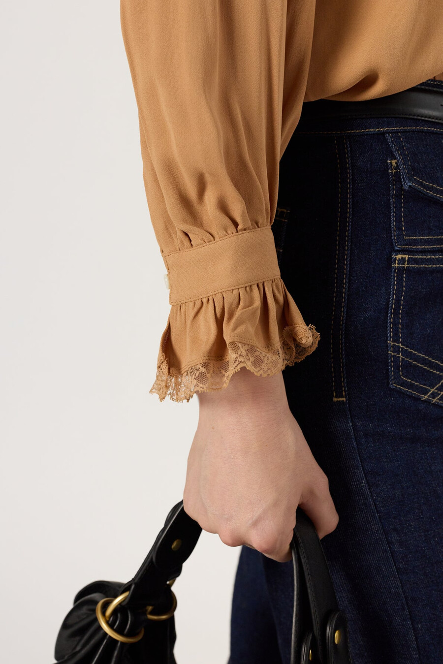 camicia in pizzo arricciato - annette