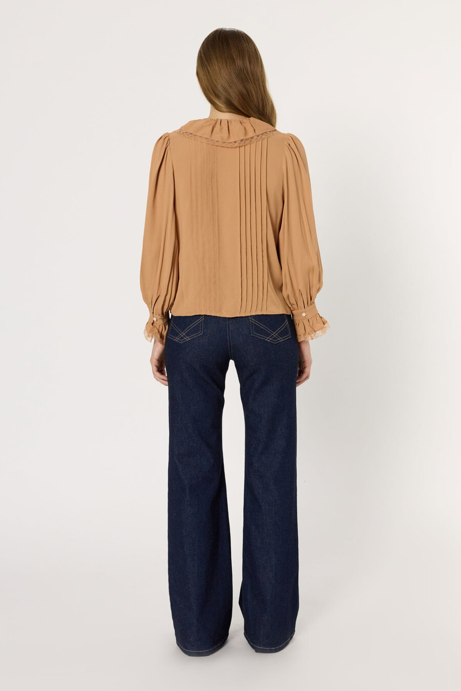 camicia in pizzo arricciato - annette