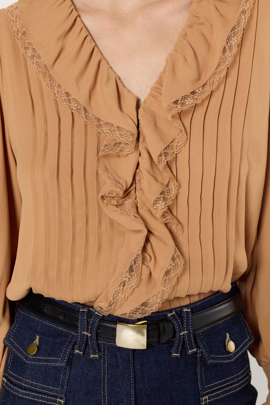 camicia in pizzo arricciato - annette