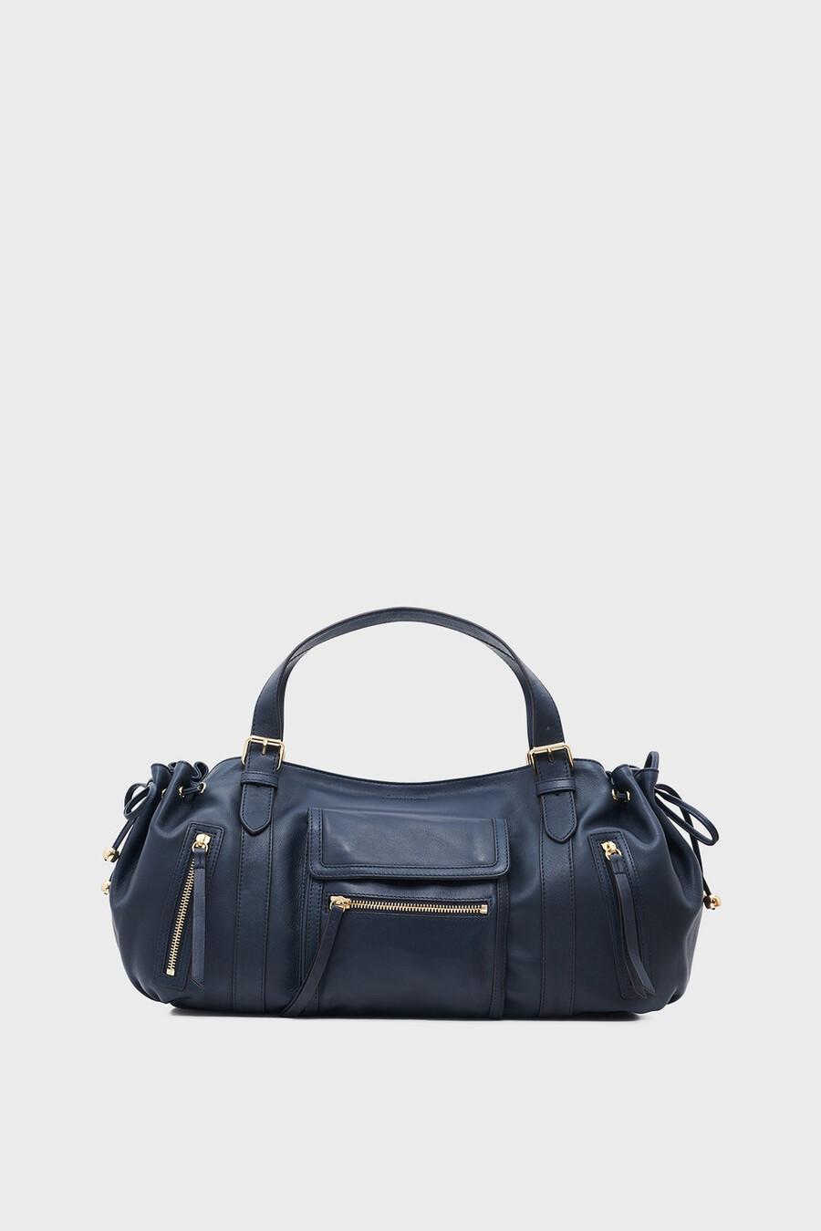 borsa a mano in pelle con tasca con zip - st germain