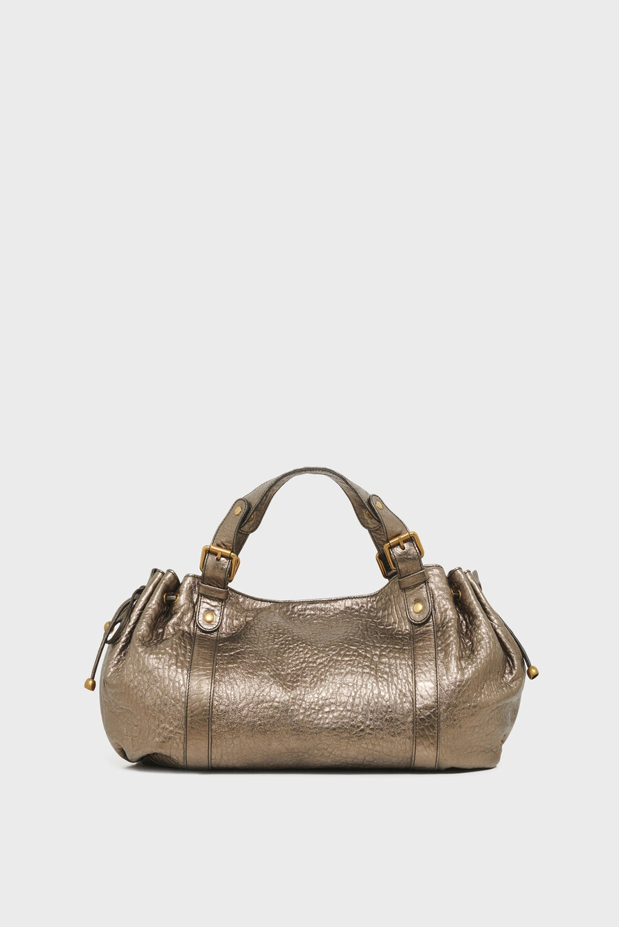 borsa a mano in pelle metallizzata a bolle - 24h