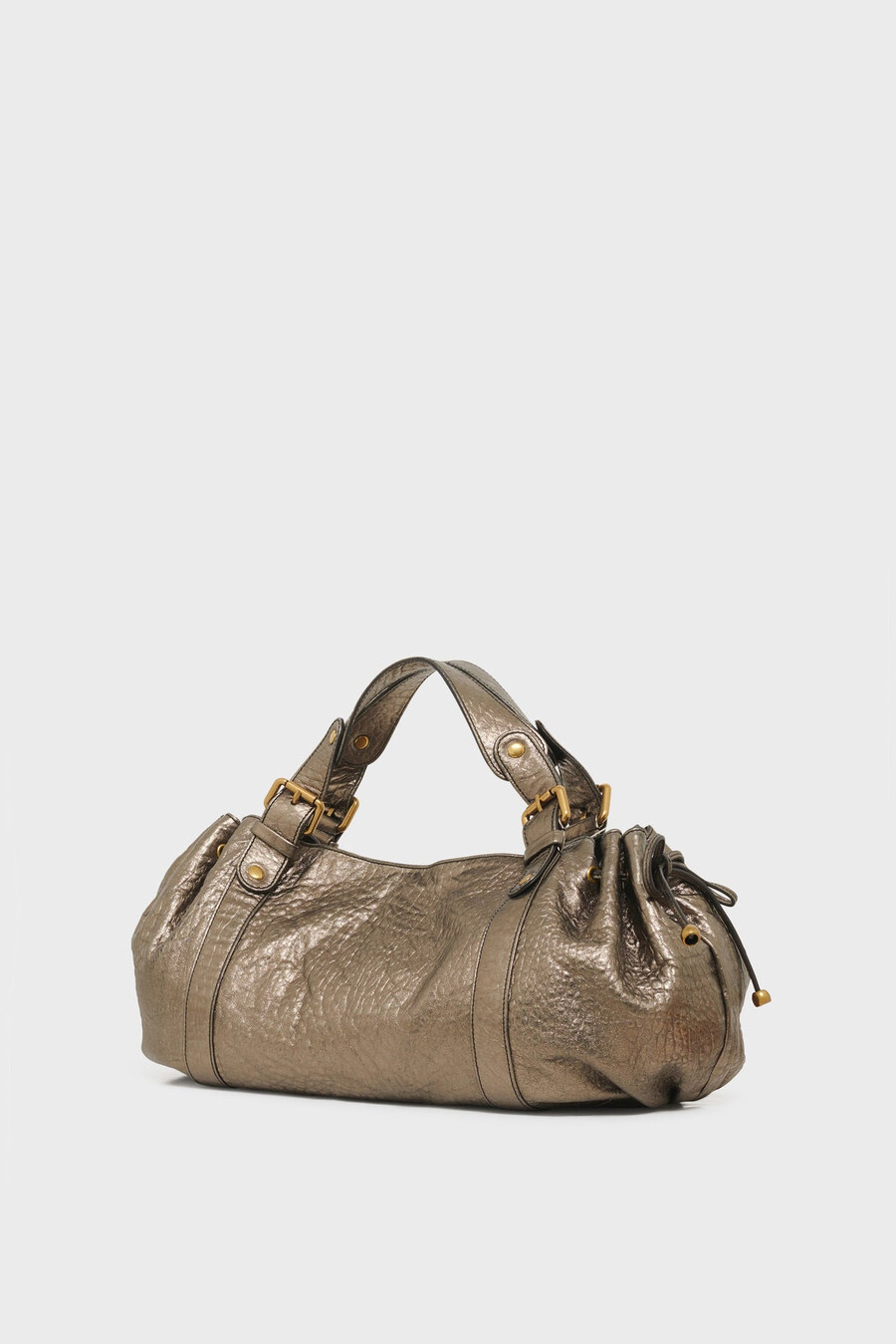 borsa a mano in pelle metallizzata a bolle - 24h