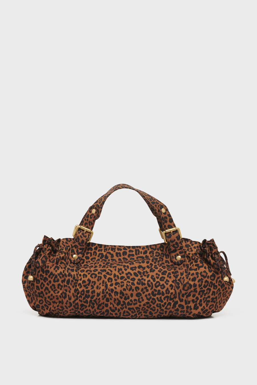 borsa a mano in tela di nylon con stampa leopardata - 24h
