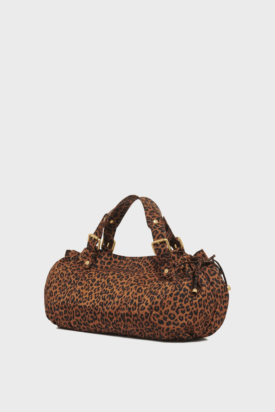 borsa a mano in tela di nylon con stampa leopardata - 24h