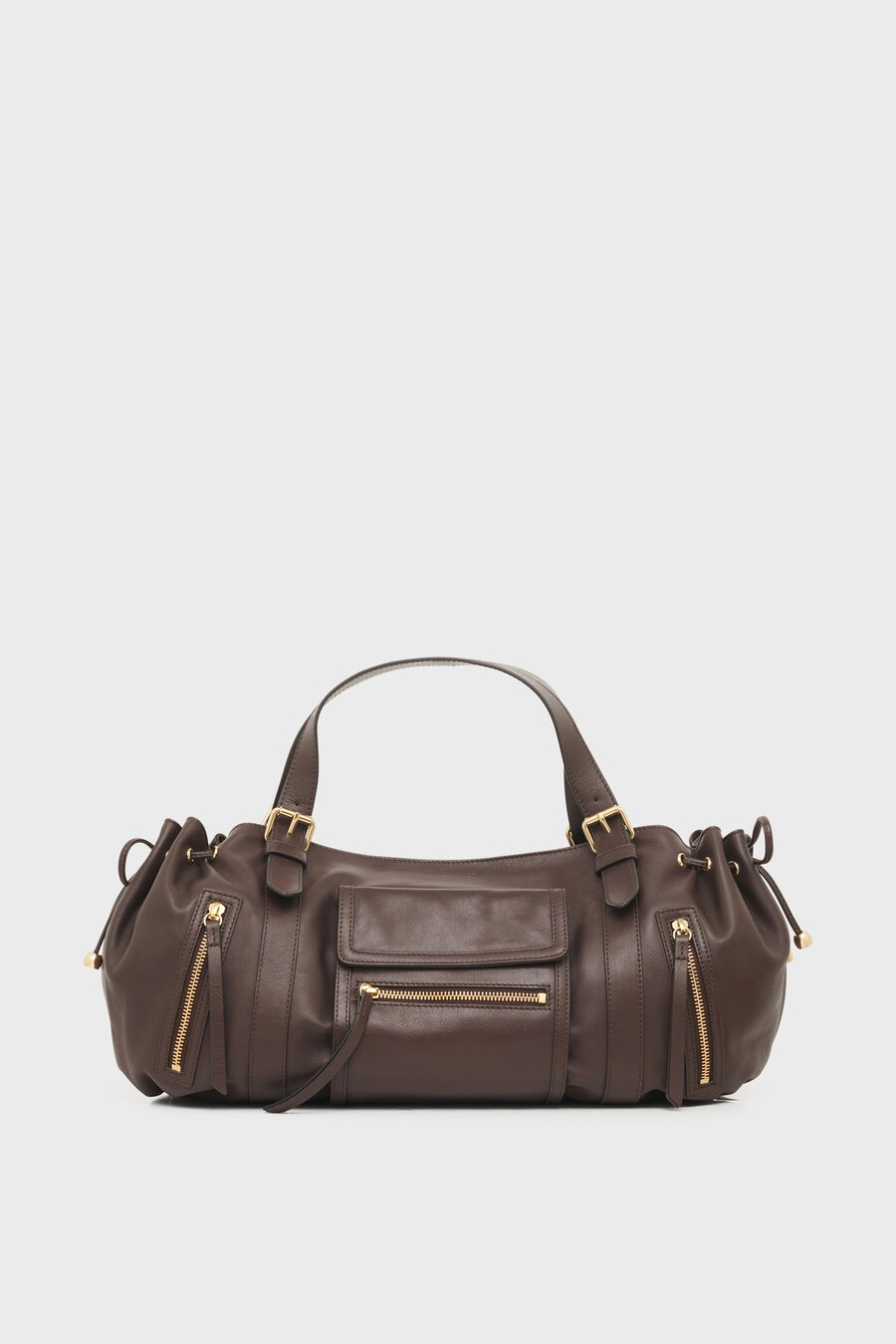 borsa a mano in pelle con tasche con cerniera - st germain
