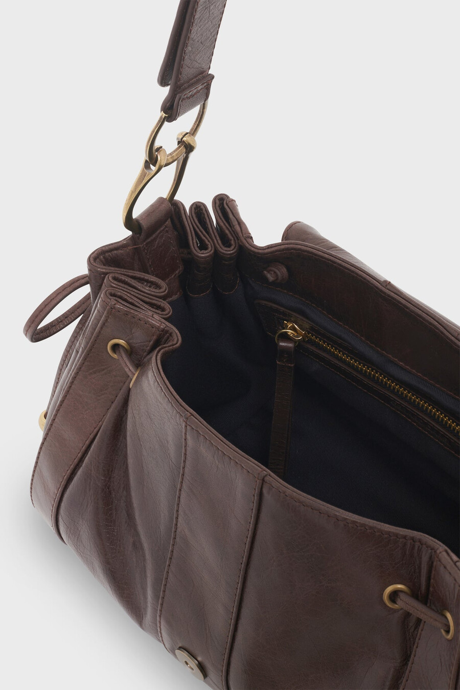 borsa in pelle stropicciata - besace 24