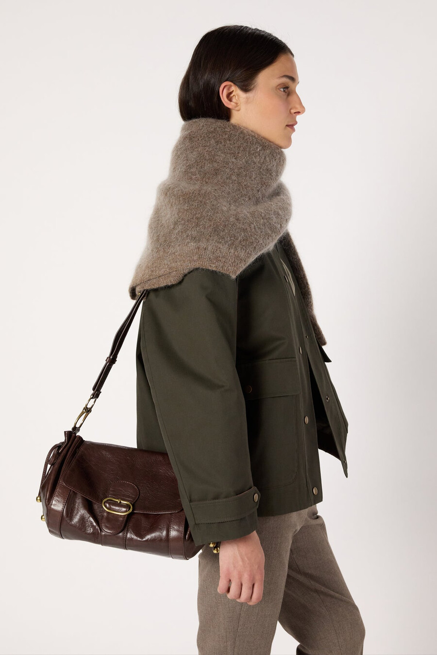 borsa in pelle stropicciata - besace 24