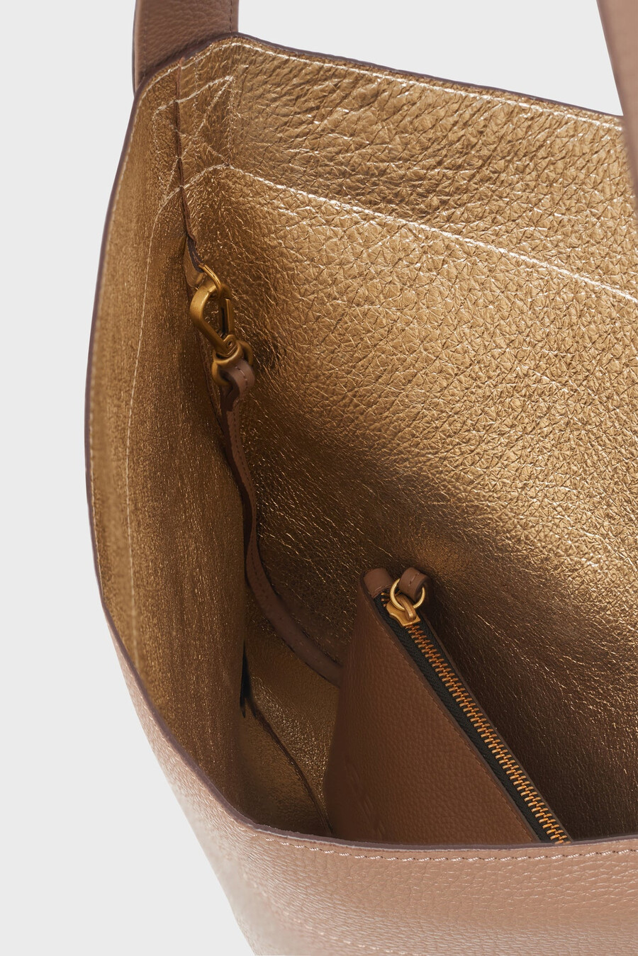 borsa in pelle pieno fiore con interno metallizzato - lady