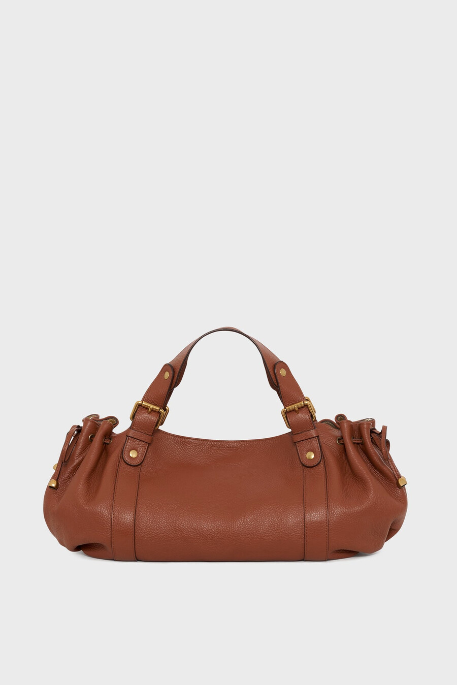 borsa a mano in pelle granata metallizzata allinterno - 24h