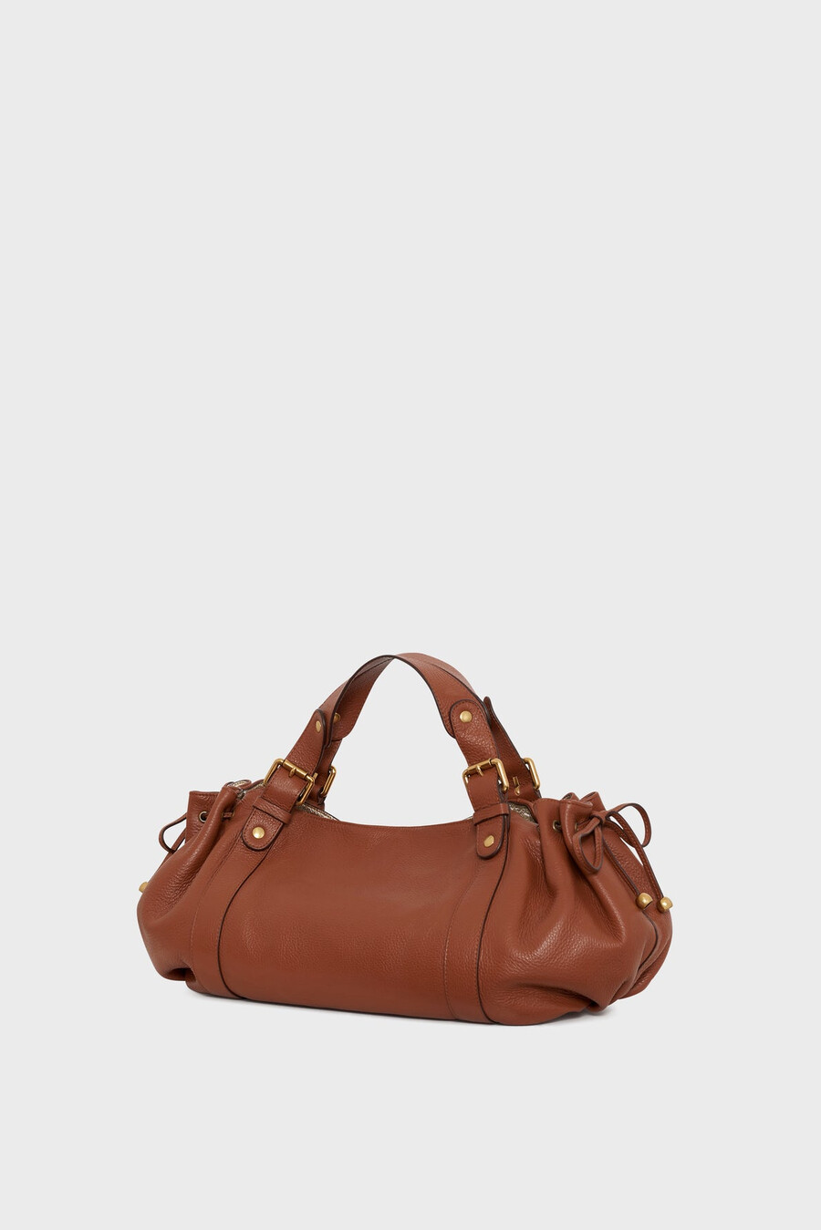 borsa a mano in pelle granata metallizzata allinterno - 24h
