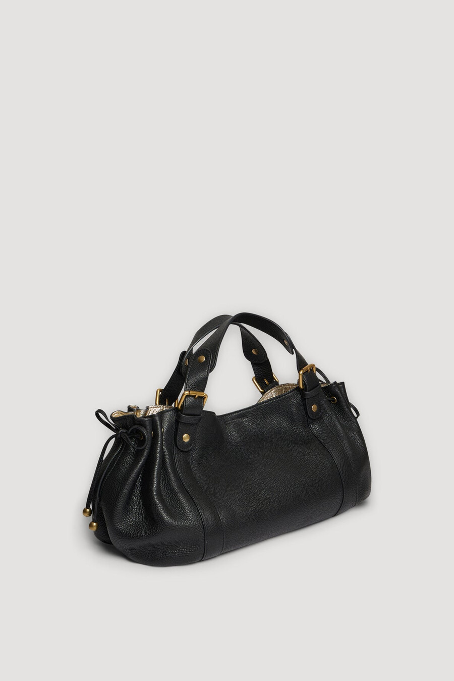 borsa a mano in pelle granata metallizzata allinterno - 24h