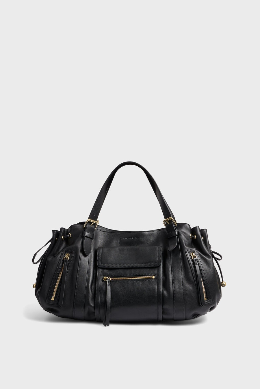 borsa a mano in pelle con tasca con zip - st germain