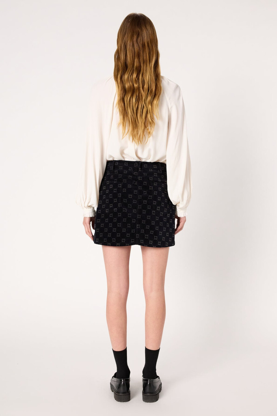 minigonna in velluto con monogramma - imma