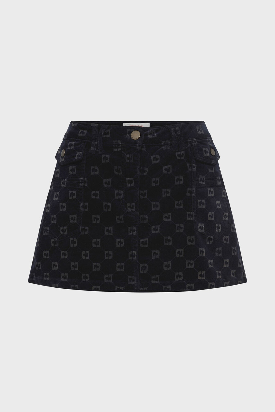 minigonna in velluto con monogramma - imma