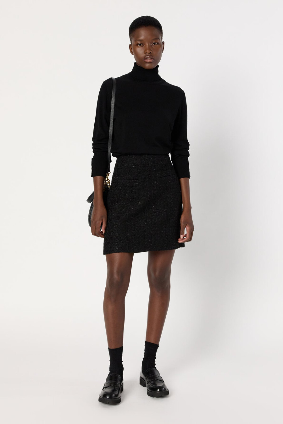 minigonna in tweed con lurex - baranice