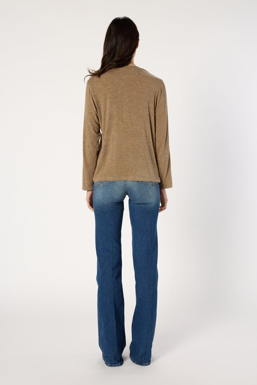 t-shirt slub con collo tunisino - hugue